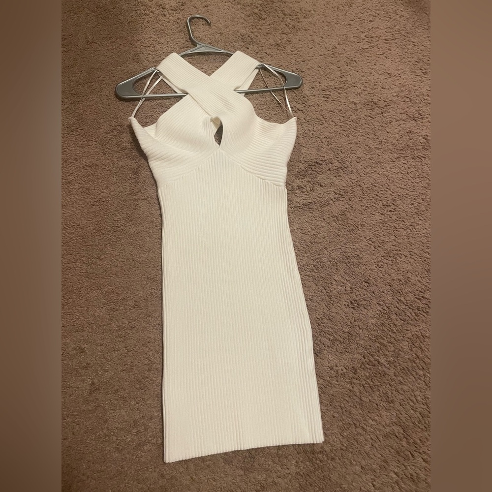 White sweater dress